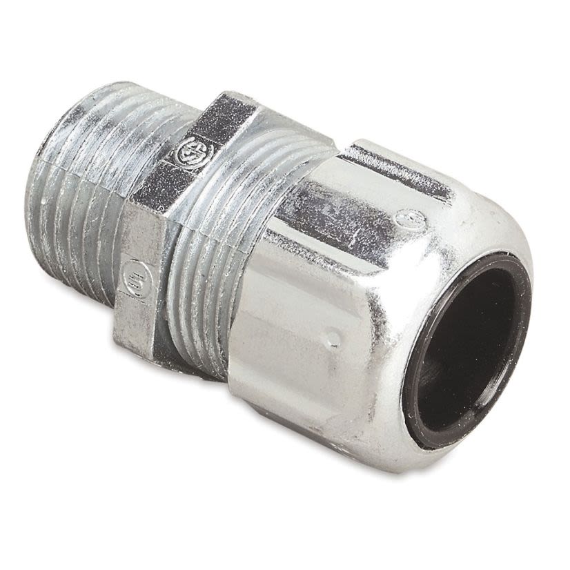 T&B 2941 Ranger Liquidtight Strain Relief Cord Connector, 1 in Trade, 1/2 to 3/4 in Cable Openings, Steel, Zinc Plated
